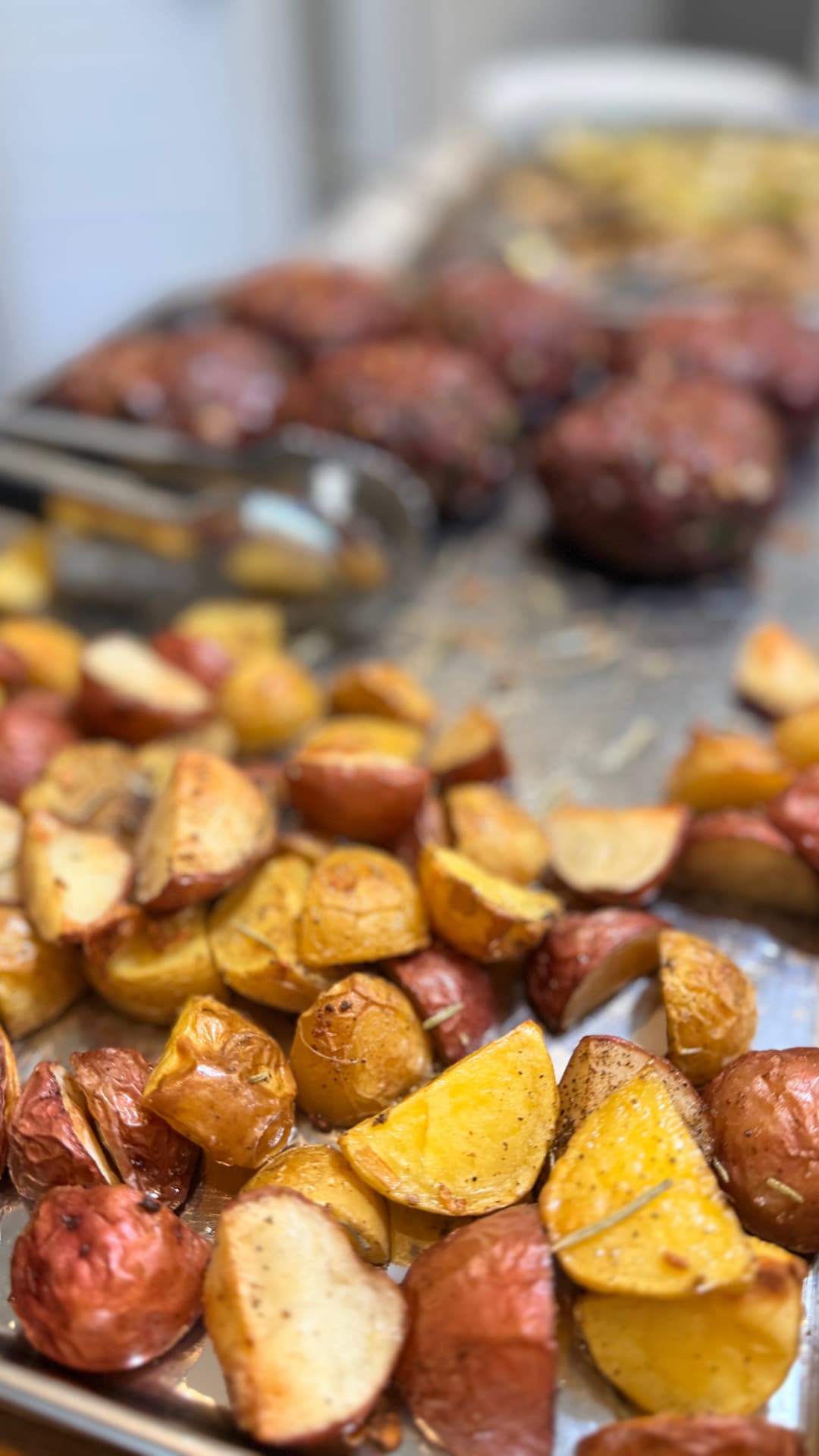 Fresh roasted potatoes prepared for clients at the retreat house
